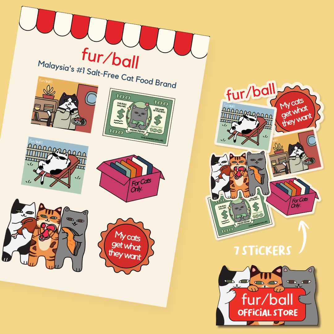 FREE fur/ball sticker pack