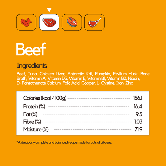 Organic Beef Wet Food (Box Edition / 85g x 16 packs)
