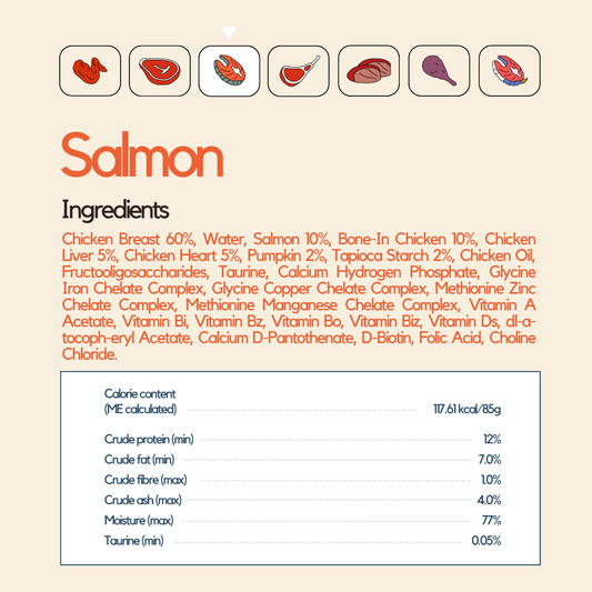 Salmon Wet Food (Box Edition - 12 x 85g pouches)
