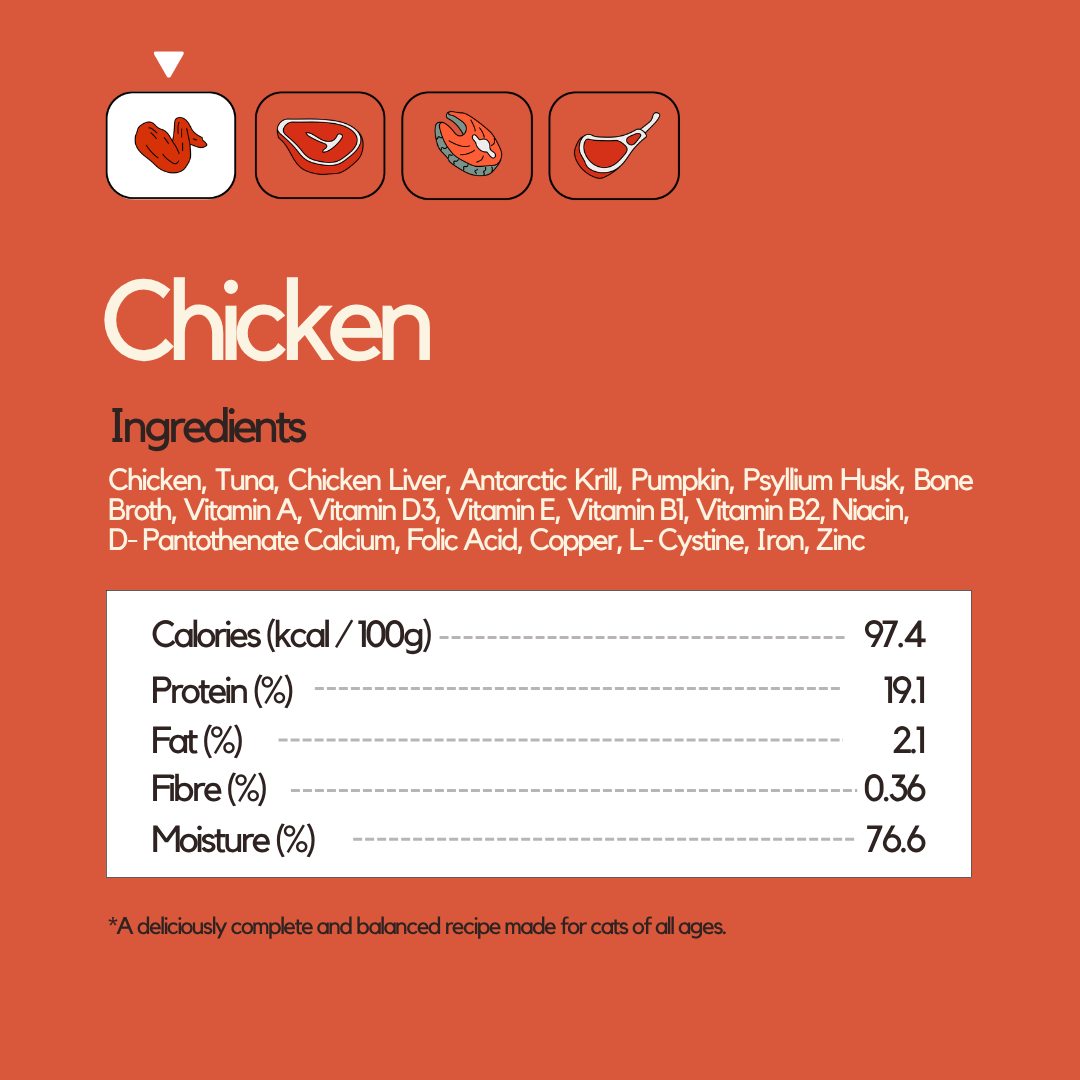 Organic Chicken Wet Food (Box Edition / 85g x 16 packs)