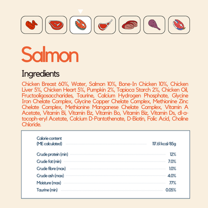 Salmon Wet Food (Box Edition - 12 x 85g pouches)