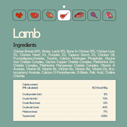 Lamb Wet Food (Box Edition - 12 x 85g pouches)