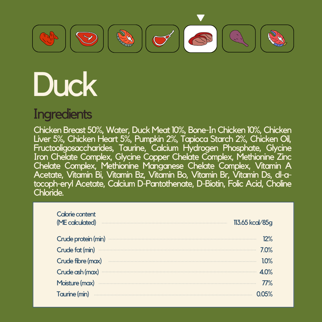 Duck Wet Food (Box Edition - 12 x 85g pouches)